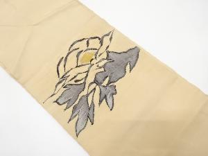 草花模様織り出し 名古屋帯